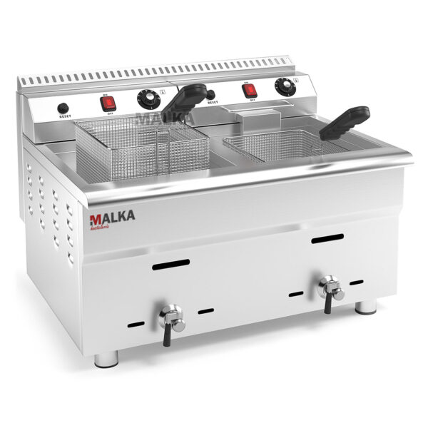 Malka Double Professional Gasfritteuse 34 Liter (17+17)