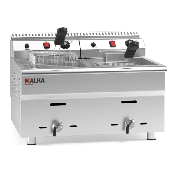 Malka Double Professional Gasfritteuse 34 Liter (17+17)